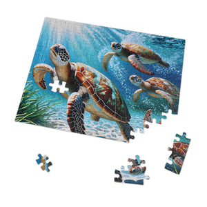 Sea Turtles, Puzzle, Mosiac, Unique, Jigsaw, Family, Adults (110, 252, 500, 1000-Piece)