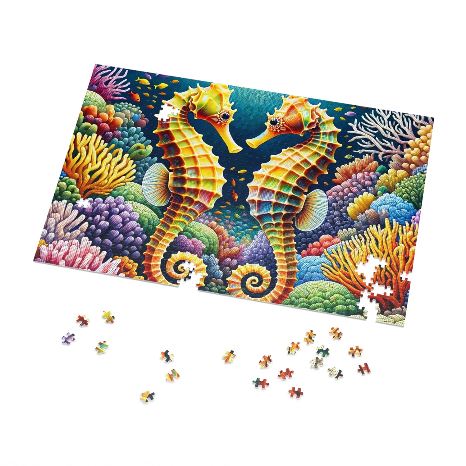 Seahorses, Puzzle, Mosiac, Unique, Jigsaw, Family, Adults (110, 252, 500,1000-Piece)