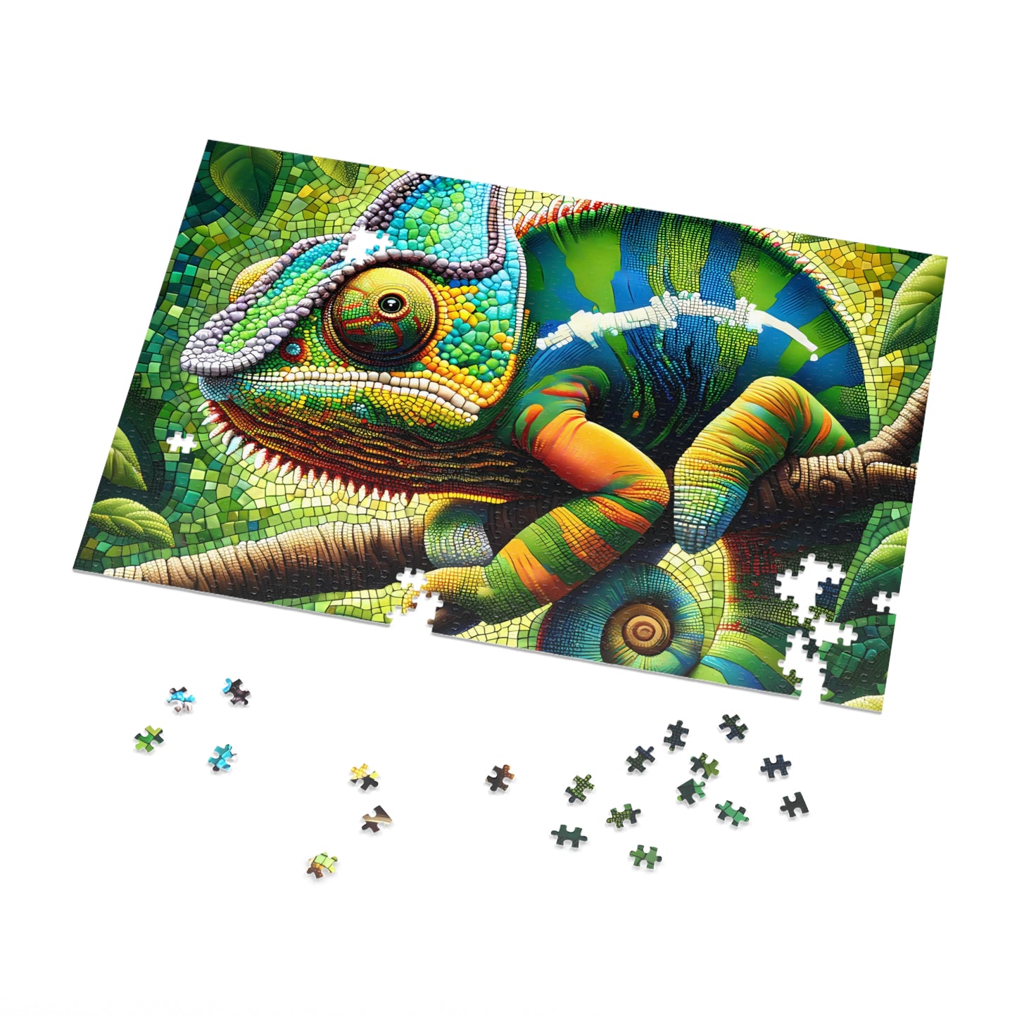 Chameleon, Puzzle,  Mosiac, Unique, Jigsaw, Family, Adults (110, 252, 500, 1000-Piece)
