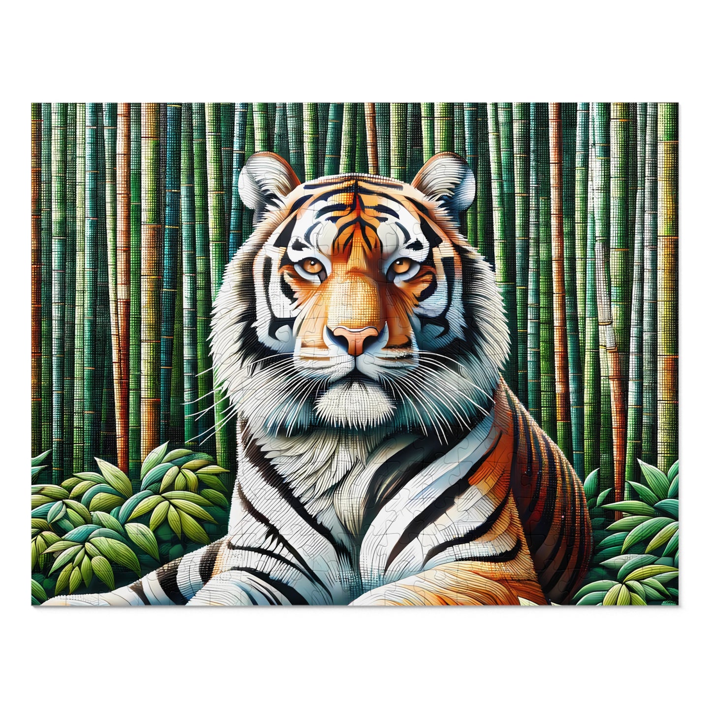 Tiger in Bamboo, Puzzle, Mosiac, Unique, Jigsaw, Family, Adults (110, 252, 500, 1000-Piece)